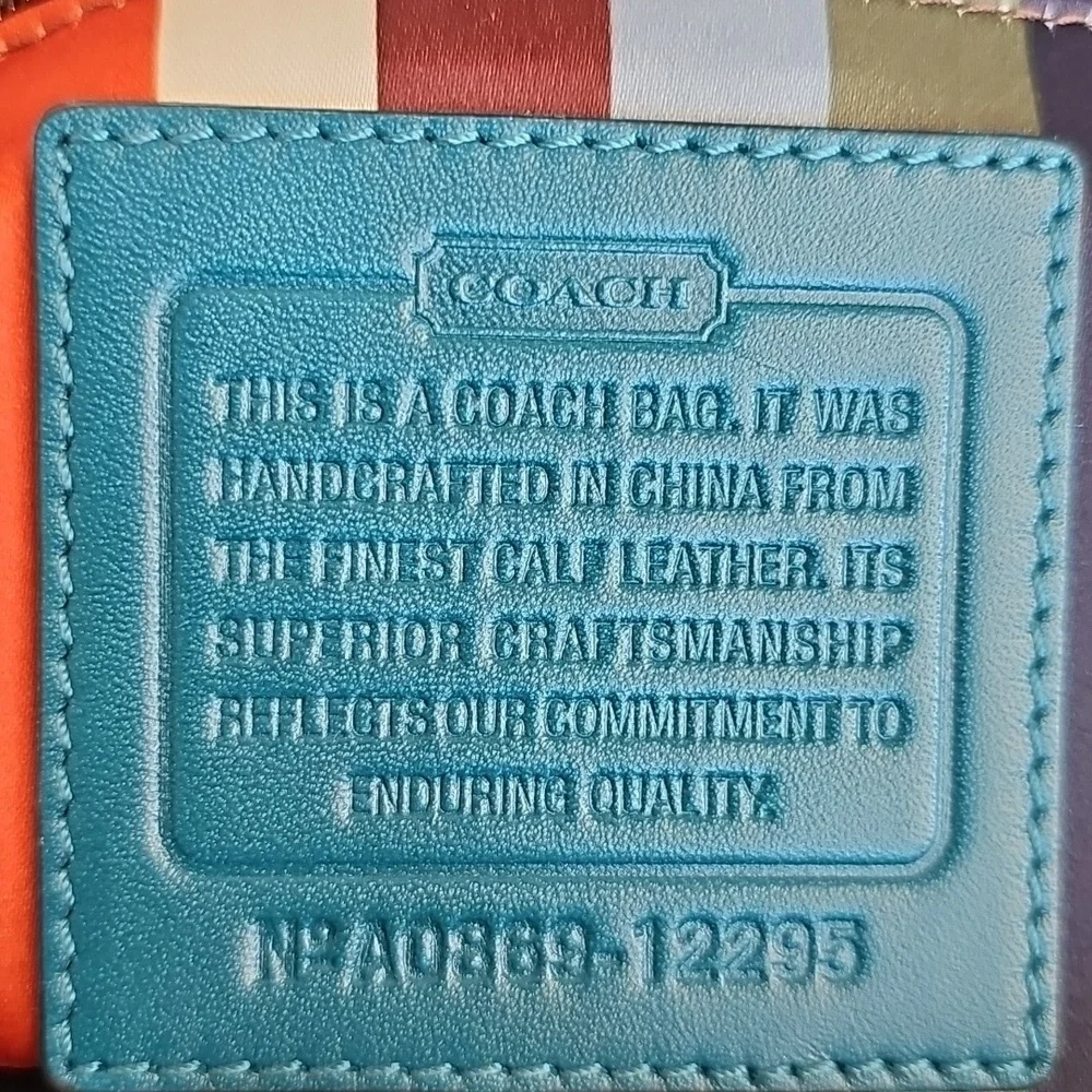 Coach 2008 Limited Edition Francine Turnlock Satchel Turquoise Legacy Lining